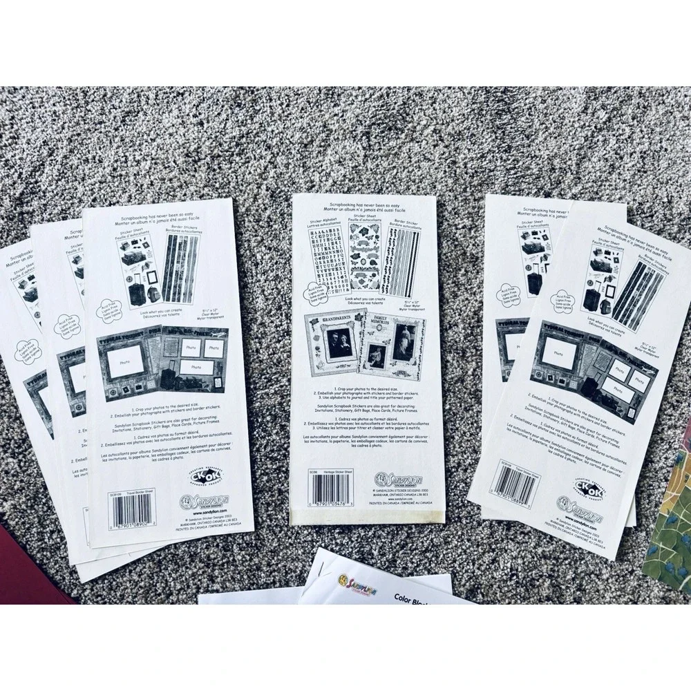 Sandy Lion Color Blocking Class‎ Kit Travel Theme - Vintage Stickers Paper Guide